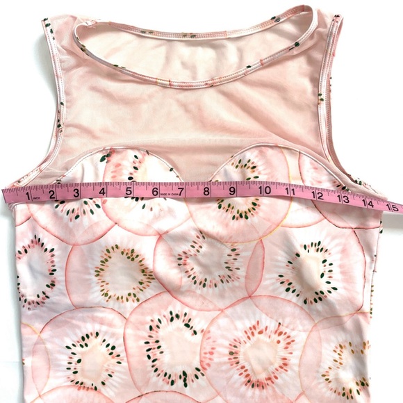 Kortni Jeane Pink Kiwi Sweetheart Neck With Mesh Tankini Swim Top - Picture 7 of 12